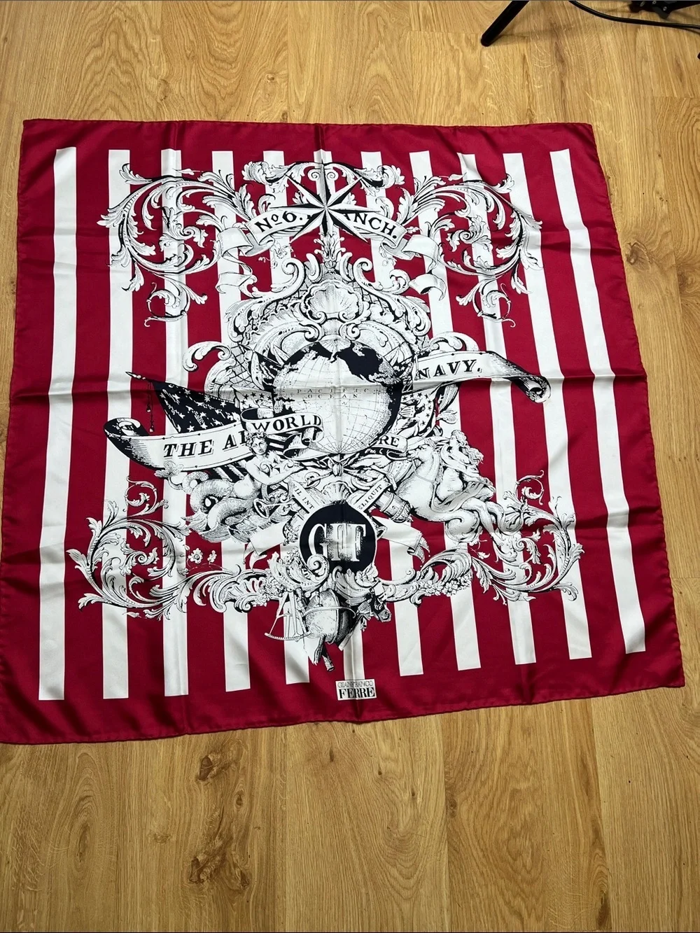 Gianfranco Ferre Hand Rolled 100% Silk 34” Square Scarf - New